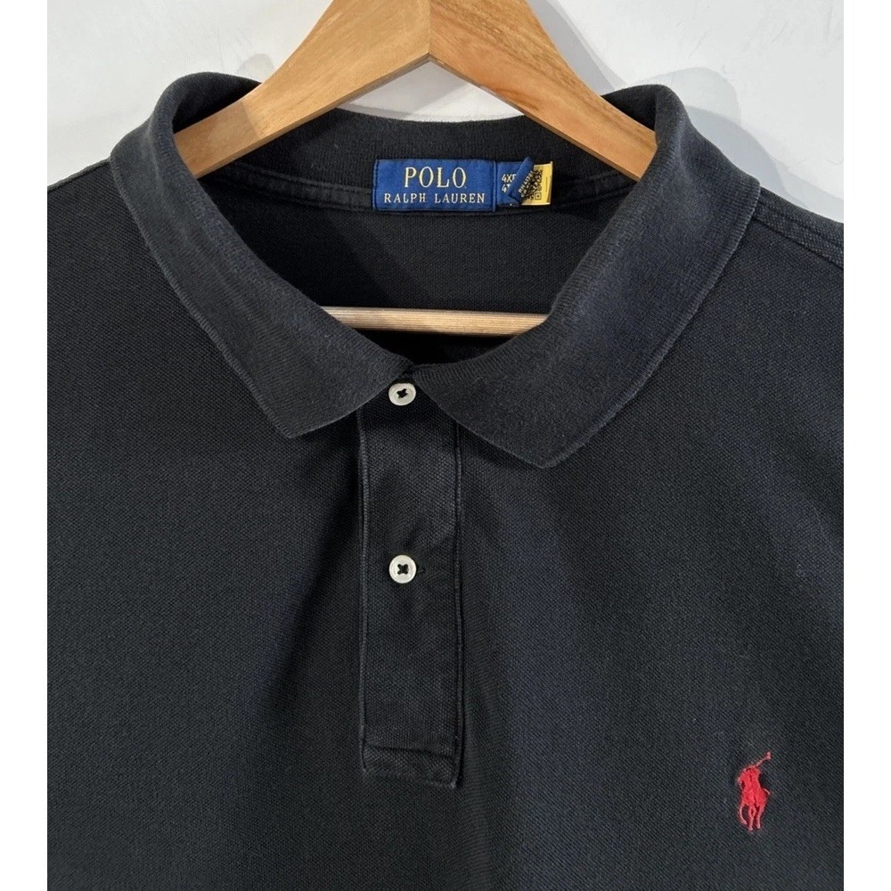 Mens Polo Ralph Lauren Big & Tall Polo Shirt Sz 4XB Big Short Sleeve Black